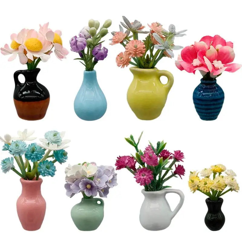 Mini Blomvas Magnet 8 st