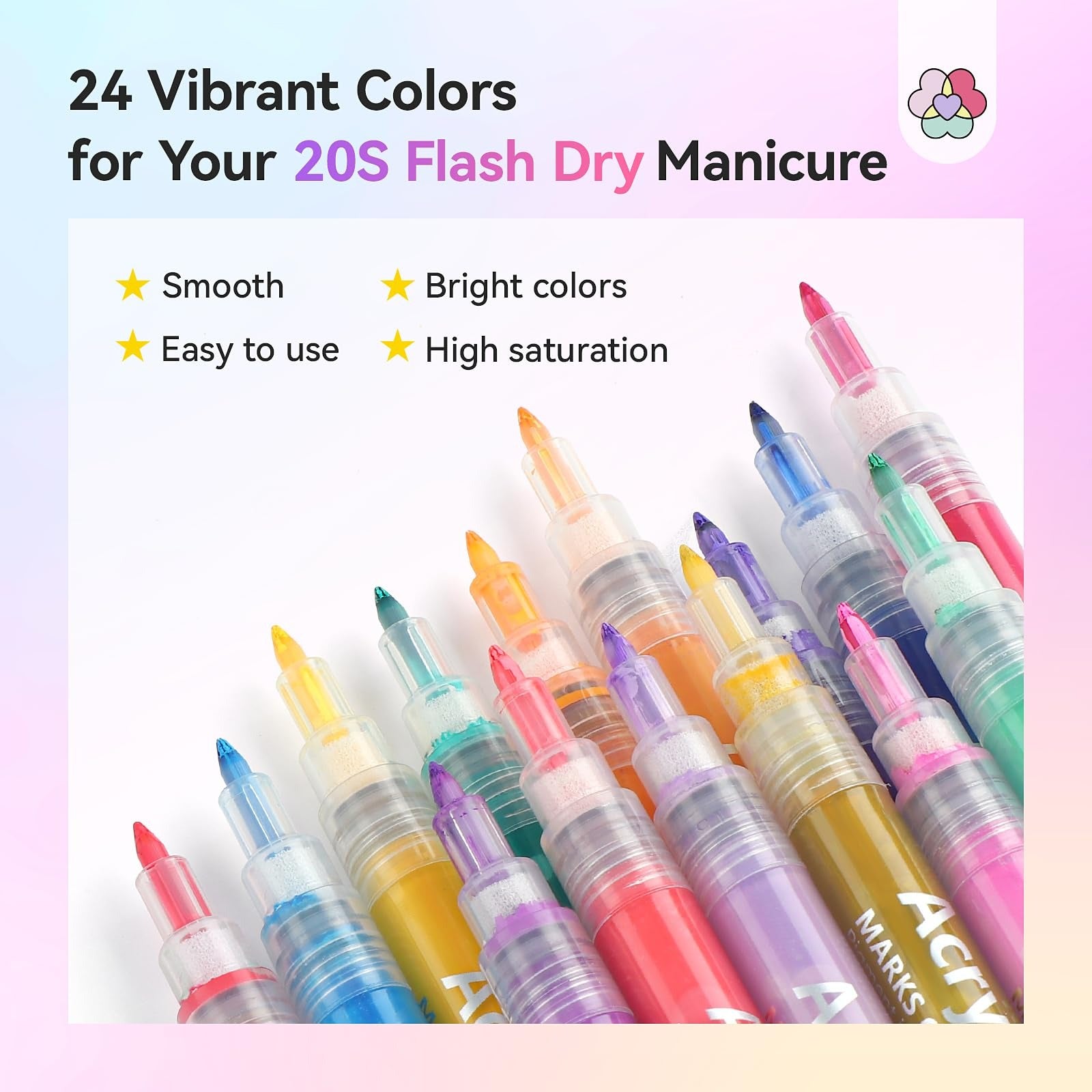 Fine Tips 3D Nail Art Pens – 12 färger