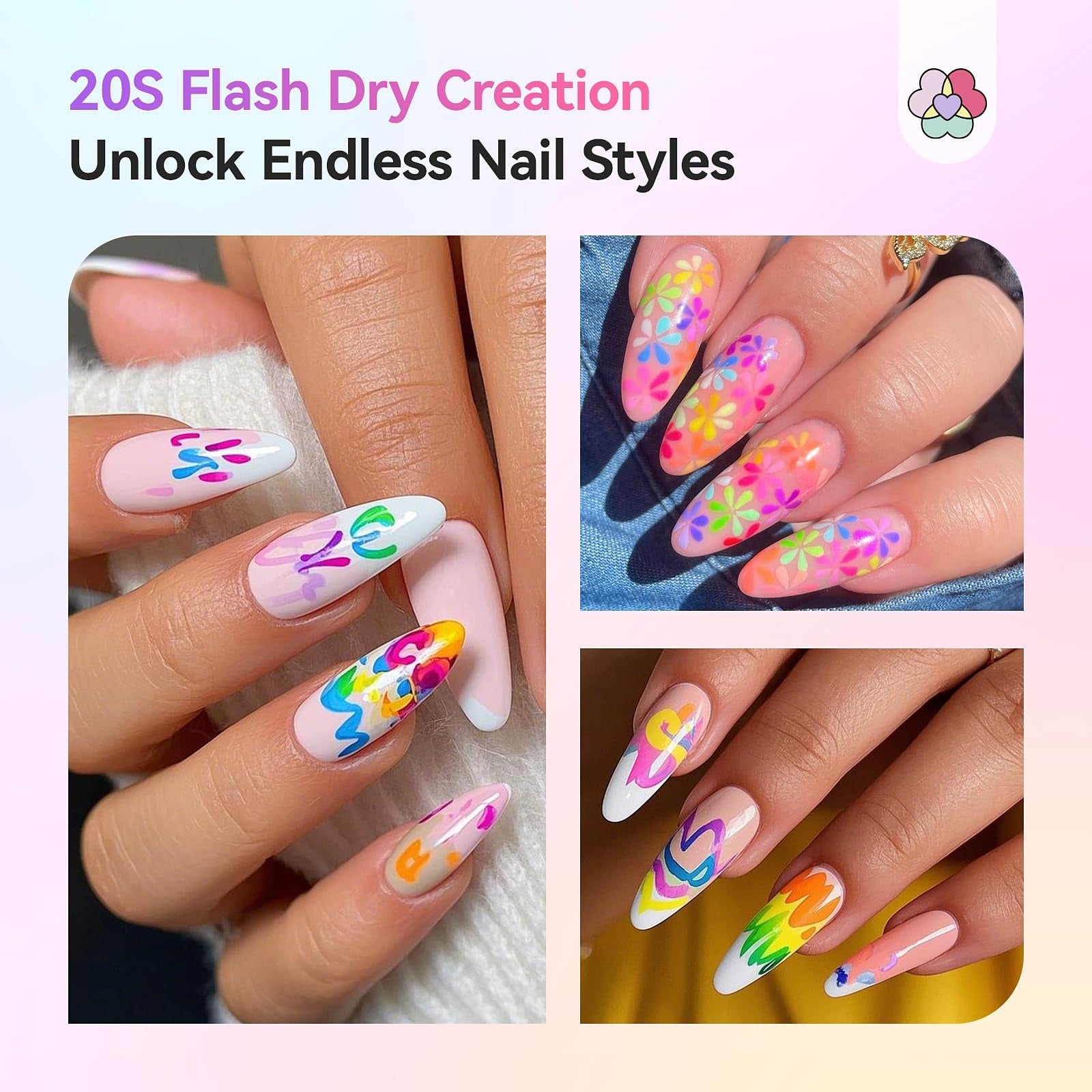 Fine Tips 3D Nail Art Pens – 12 färger